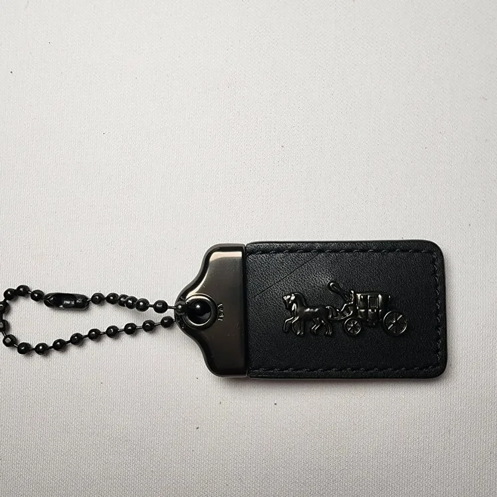 Coach 1941 Horse Carriage Hang Tag Bag Charm - Dark Gunmetal/Black